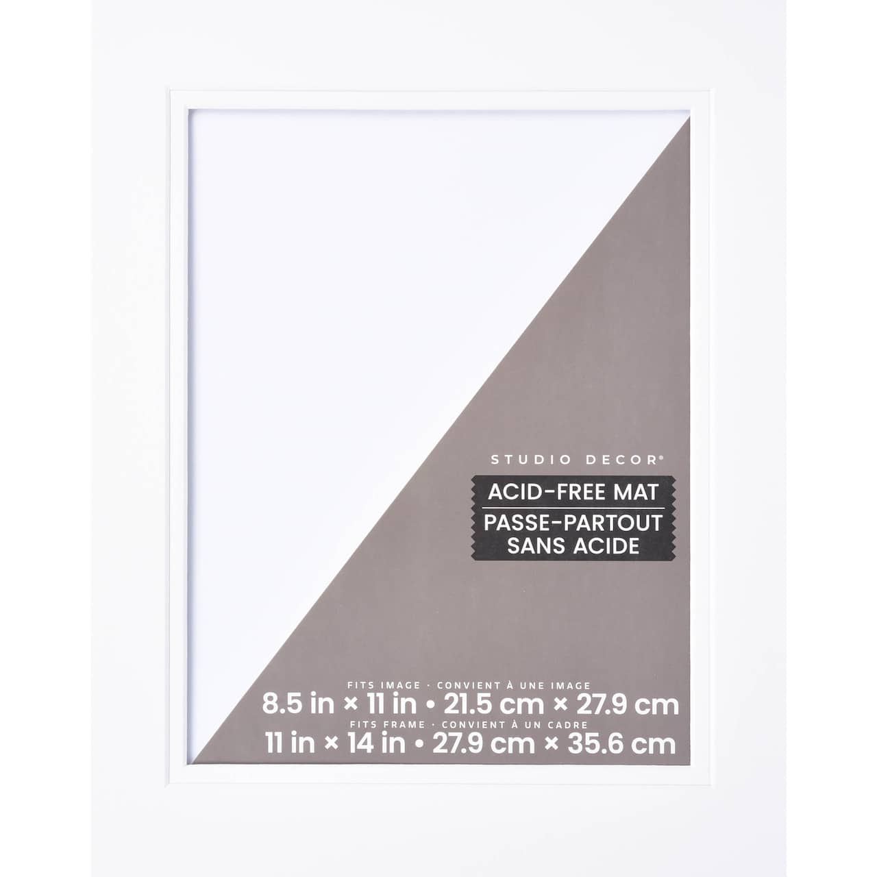 11" x 14" Brazilian White Double Mat by Studio Décor®, 8.5" x 11" Opening Size